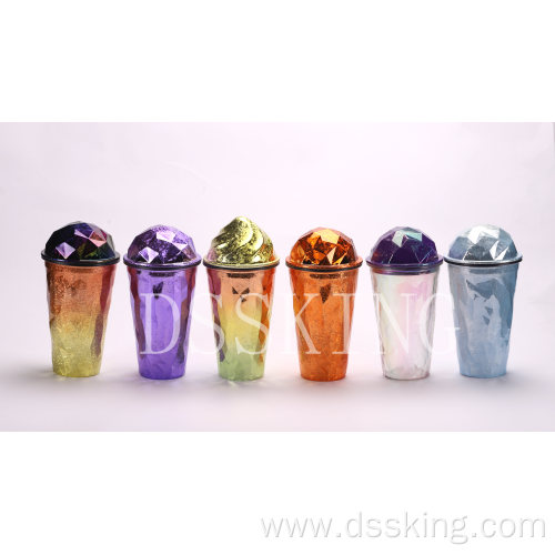 Diamond 16OZ fashion double layers plastic Cup